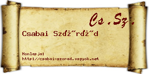 Csabai Szórád névjegykártya